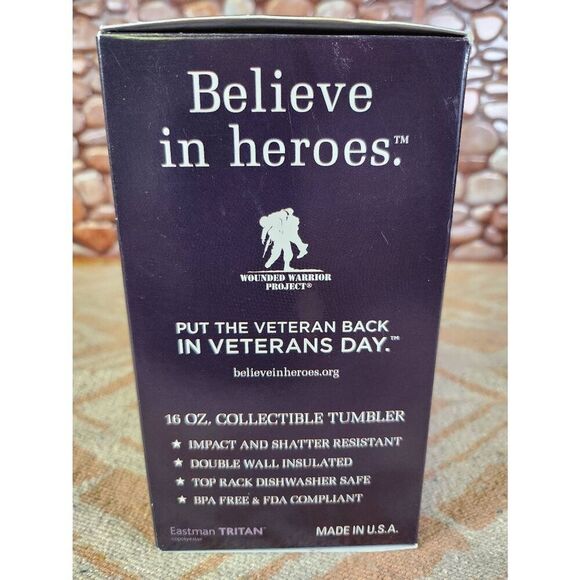Wounded Warrior Project BPA Free Hard Plastic Cup NIB 16 Oz. Veteran Heroes #A54 - Picture 2 of 6